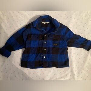 H&M Plaid Jacket 2T Boys Blue Black Plaid Shacket